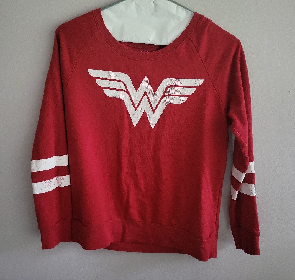 DC Comics Red Wonder Woman Crew Neck Sweater